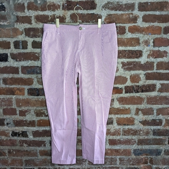 Tommy Hilfiger Red‎ & White Size 8 Striped Pants - Picture 1 of 7